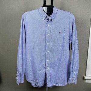GUC Ralph Lauren Men's Blue & White Checkered Button Up Dress Shirt Size XL